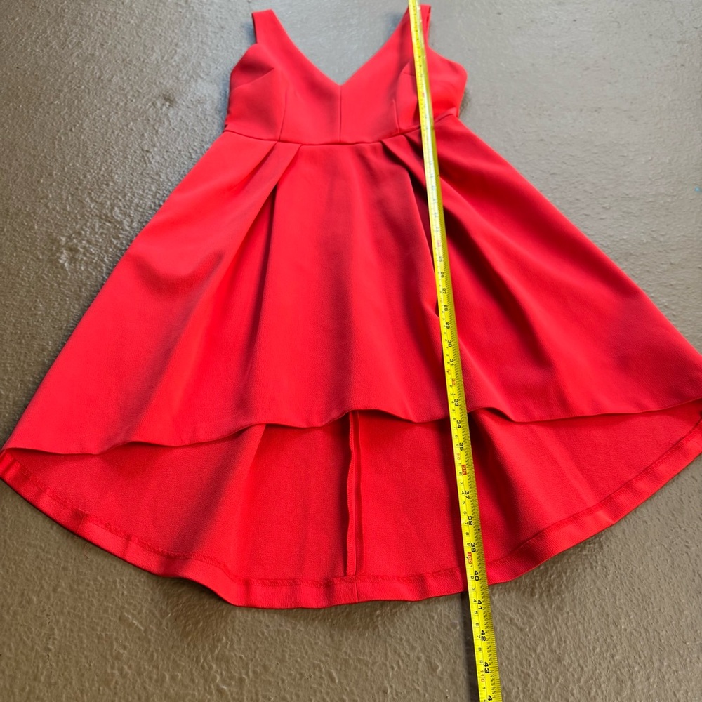 Forever New Red High Low A-Line V-neck Prom Cocktail Dress Size 6 - Picture 7 of 13